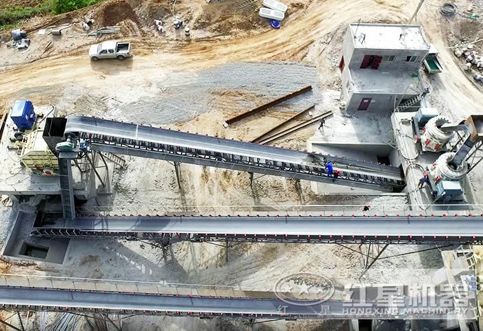 砂石生產現(xiàn)場鳥瞰圖