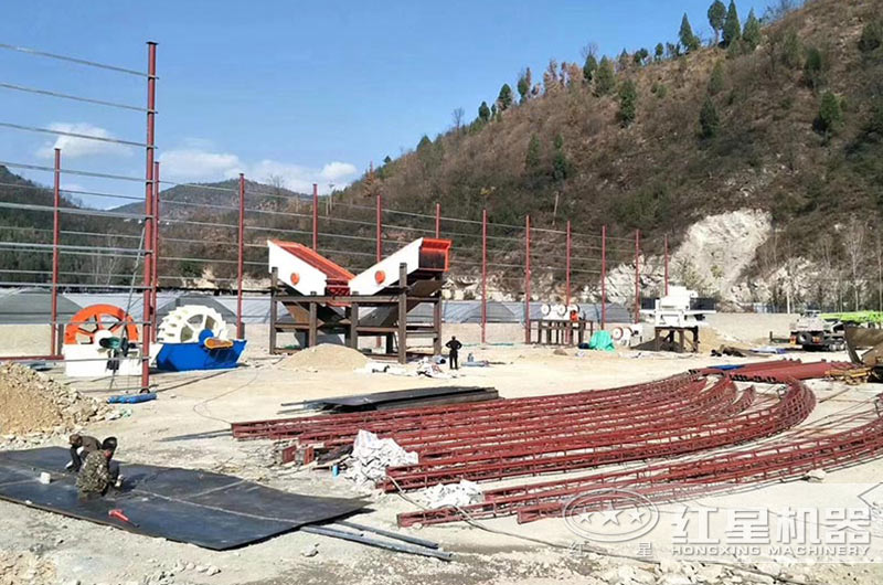 濕式制砂生產客戶安裝現(xiàn)場